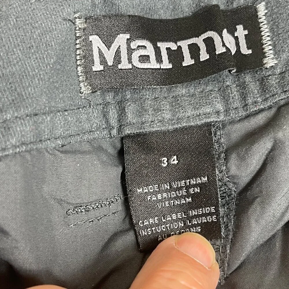 Marmot Men’s Gray Cargo Shorts – Size 34, Lightweight Nylon